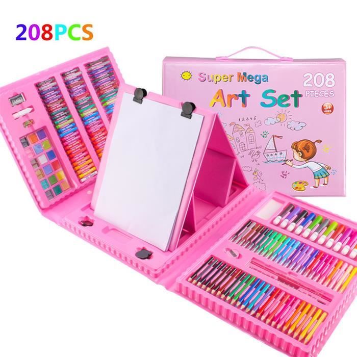 Set de Dessin - 208 Pièces - Multicolore - Pour Enfants à partir de 6 ans - Cadeau Anniversaire