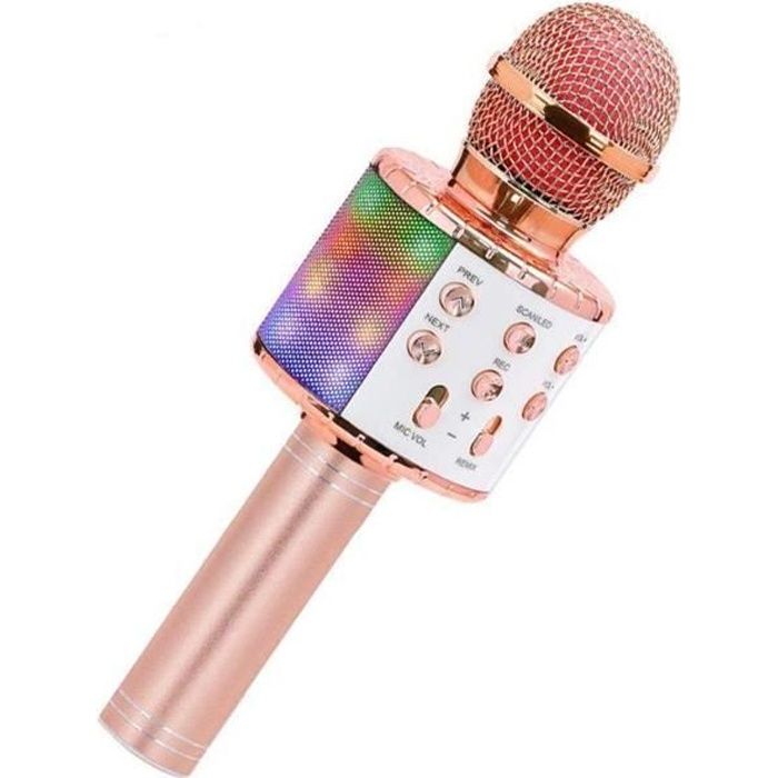 Micro Karaoké Microphone Karaoké Sans Fil Bluetooth pour Enfants Chanter Jouet Fille 3 4 5 6 7 8 9 10 12 Ans Micro Enfant Cadeau