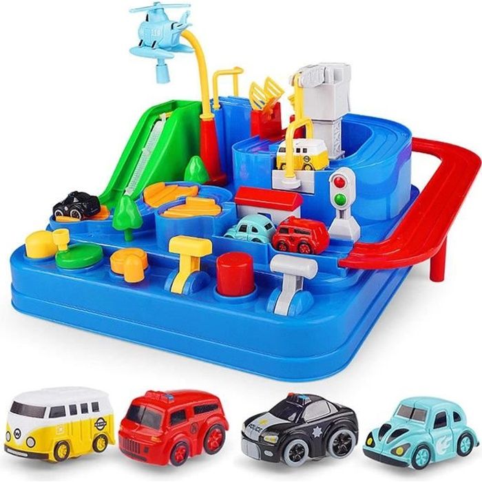 Circuit Voiture Enfant - Piste Aventure De Voiture Jouet - Jouet Éducatif Interactif - Bleu - Enfant - Mixte