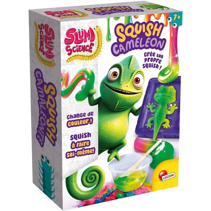 SLUMI SCIENCE Pocket Caméléon Squish - Kit Créatif - LISCIANIGIOCHI - Moule & Effet Molleux - Dès 7 ans