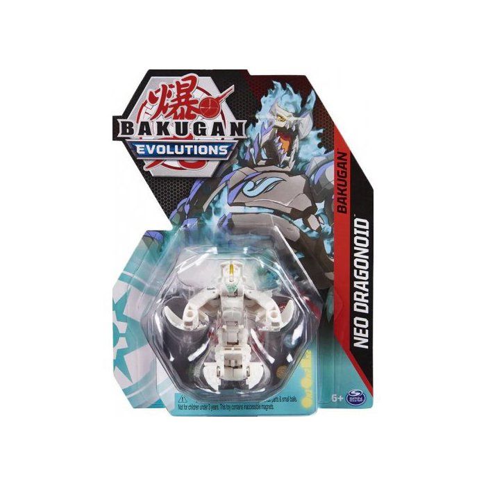 Coffret Bakugan - Pack Neo Dragonoid : Boule Blanche Figurine - Set Evolutions Serie 4 + 1 Carte Tigre