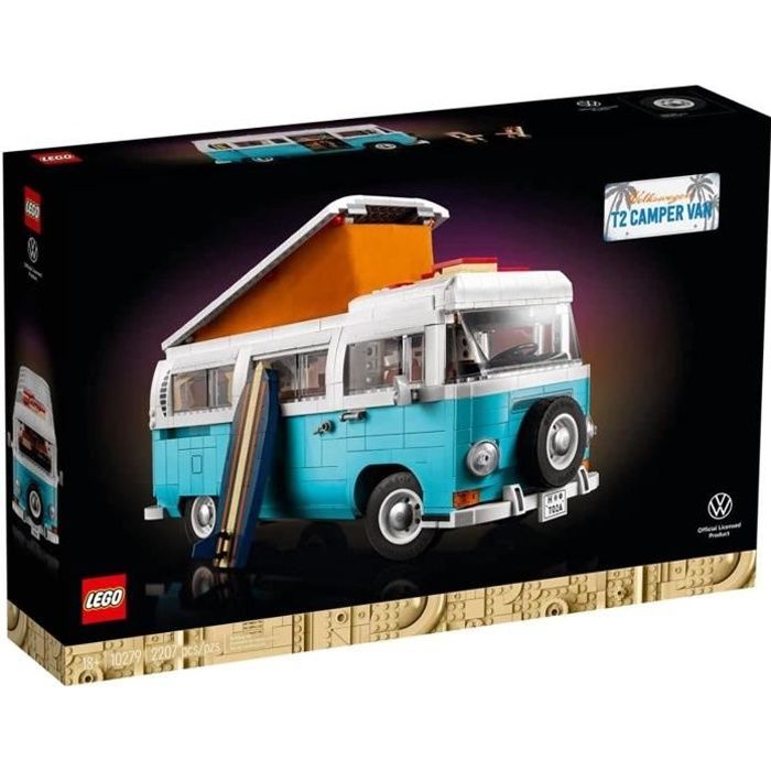 Jouet - Lego - Camping-car Volkswagen T2 - Bleu Blanc - A partir de 5 ans - 10279