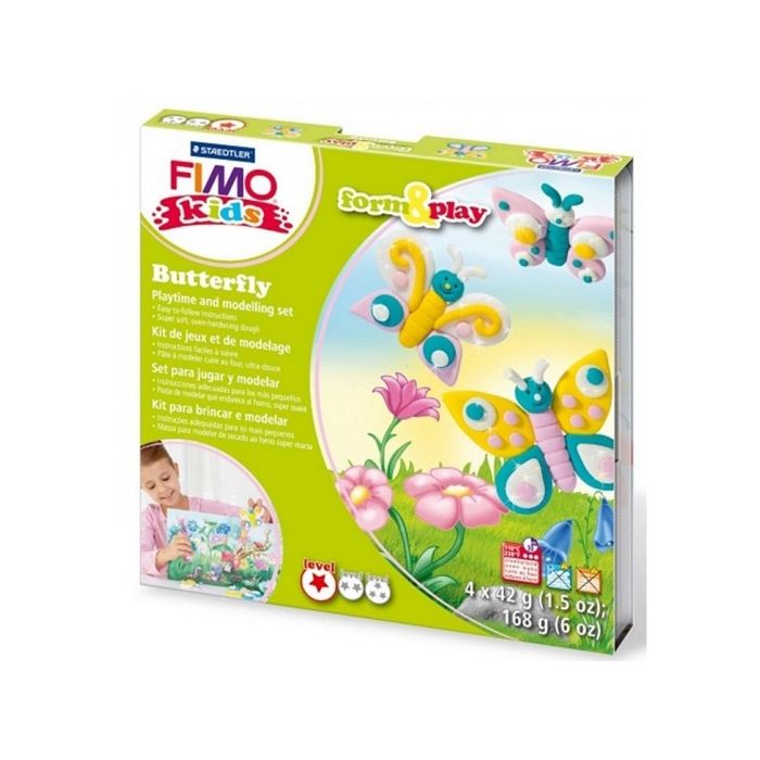 Kit de modelage - FIMO - Butterfly - 4 pâtes à modeler - Pour enfants de 5 ans et plus - Niveau 1