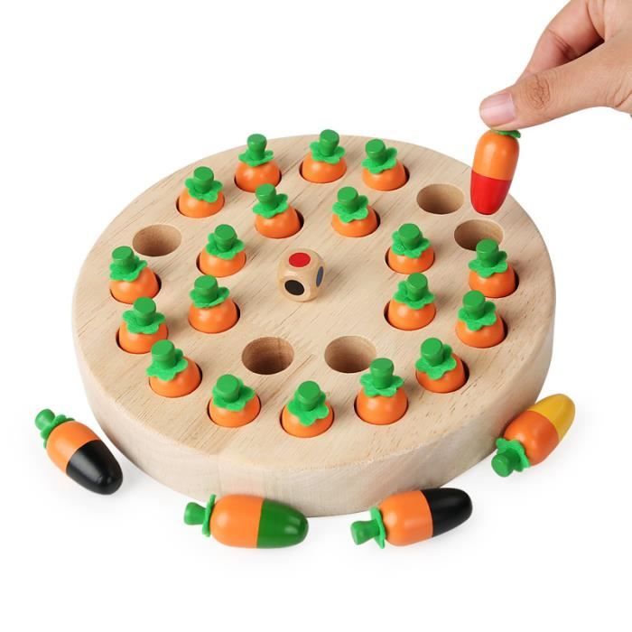 Jeu de Plateau - Jeu de Société Enfant à Mémoire Carotte - Multicolore - 3 ans et plus - Bois