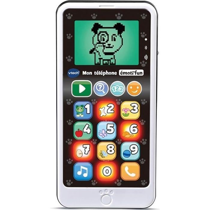 VTECH - Jouet d'Imitation Enfant - Mon téléphone émoti'fun noir & blanc