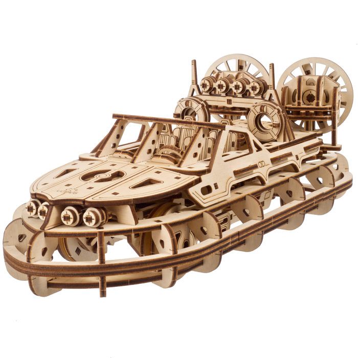 Puzzle 3D en bois - UGEARS - Rescue Hovercraft - 383 pièces - Maquette 28×105×115 cm - Assemblage 6 h