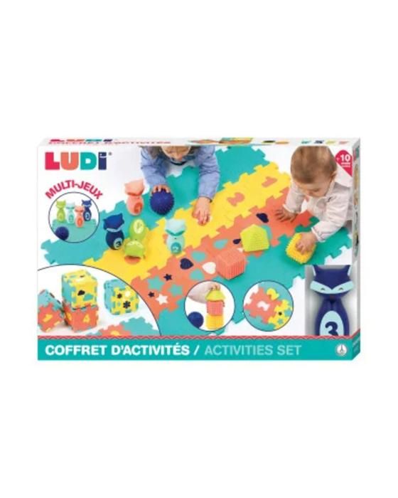 LUDI - COFFRET DACTIVITE Tapis quilles et Formes - Dès 10 mois