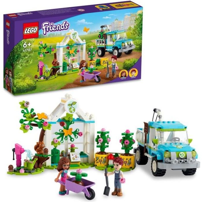 LEGO® 41707 Friends Le Camion Planteur d’Arbres, Jouet de Construction Jardin et Voiture avec Figurines, Set Enfants +6 ans