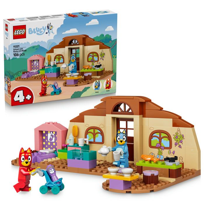LEGO Bluey 11221 L’École avec Rusty et Bluey - Jeu Créatif pour Fille ou Garçon dès 4 ans