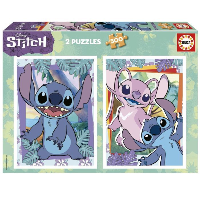 2 X 500 pieces puzzle Stitch - EDUCA BORRAS - Orange - Carton - 500 pièces - Dès 10 ans