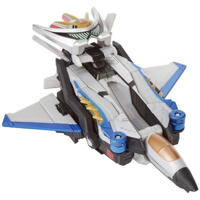 Power Rangers Beast Morphers - Figurine Robot Zord du Ranger Argent Convertible en Beast-Jet et en mode Scarabée – 20 cm
