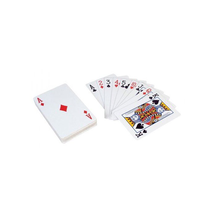 Jeu de 54 cartes Geantes Maxi Grand Format XL - Taille 135x21cm - Animation Exterieur - Set cartes a jouer