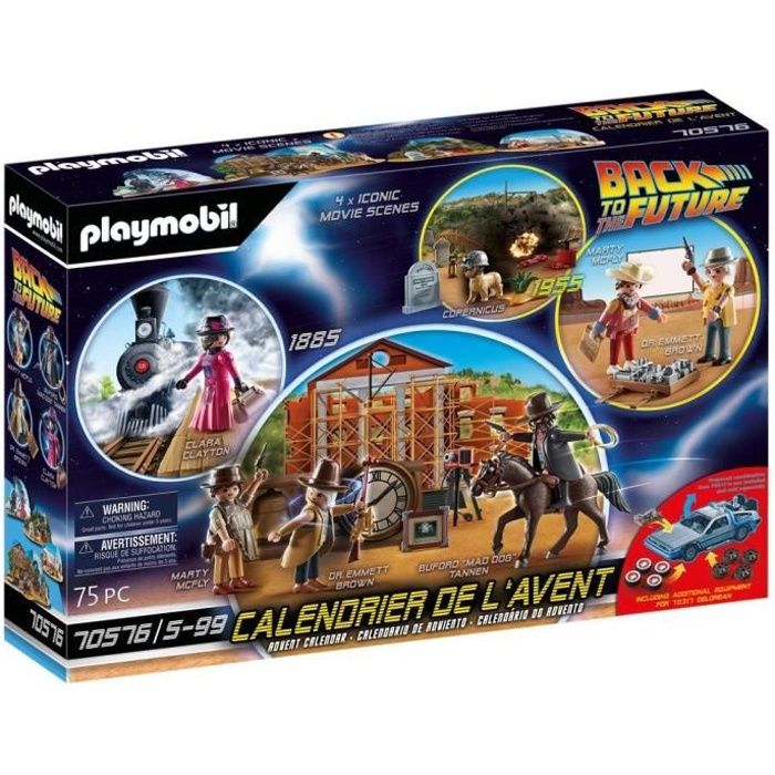 Calendrier de lAvent PLAYMOBIL - Retour Vers Le Futur Part III - 75 pièces