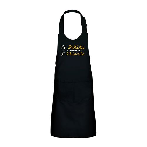 Fabulous Tablier Cuisine Enfant 2 Poches Noir Si Petite, et pourtant si Chiante - Haut de gamme