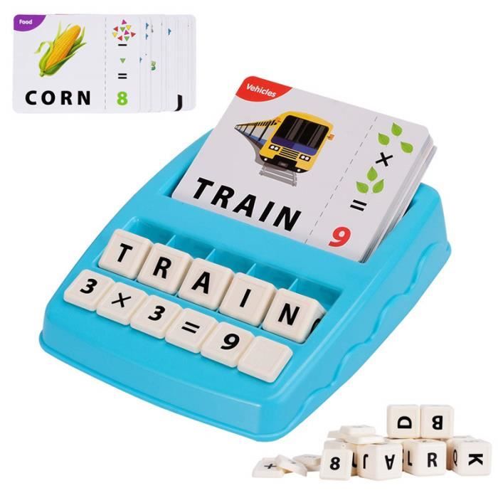 Jeu de Société Educatif - Jeux Educatif - Apprendre à Lire - 2 En 1 - Pour Enfants de 3 à 9 Ans - Bleu Clair
