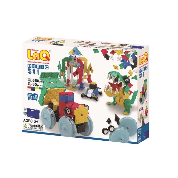 Jeu de construction - LaQ Basic 511 12 en 1 - 650 briques - 30 roues - Créativité illimitée
