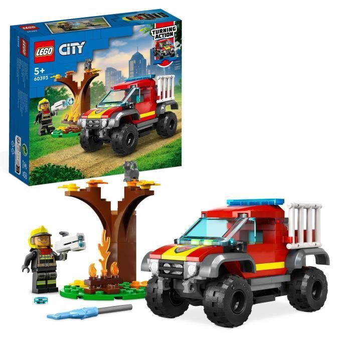 LEGO® City 60393 Sauvetage en Tout-Terrain des Pompiers Camion Jouet Minifigurine Pompier