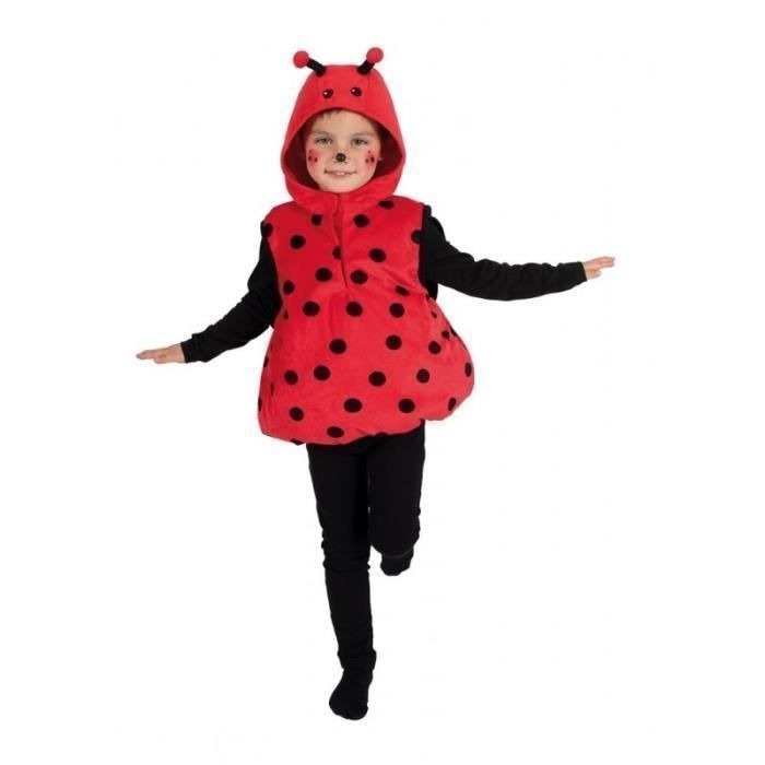 Déguisement coccinelle enfant mixte - combinaison à capuche et ailes dès 3 ans
