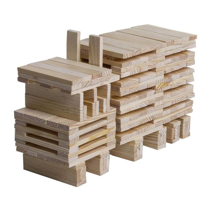Jeu de Création en Bois 200 Planchettes Naturel