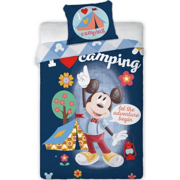 Parure de lit - Disney - Mickey - 2 pièces - 100% Coton - 140 x 200 cm - Design Enfant