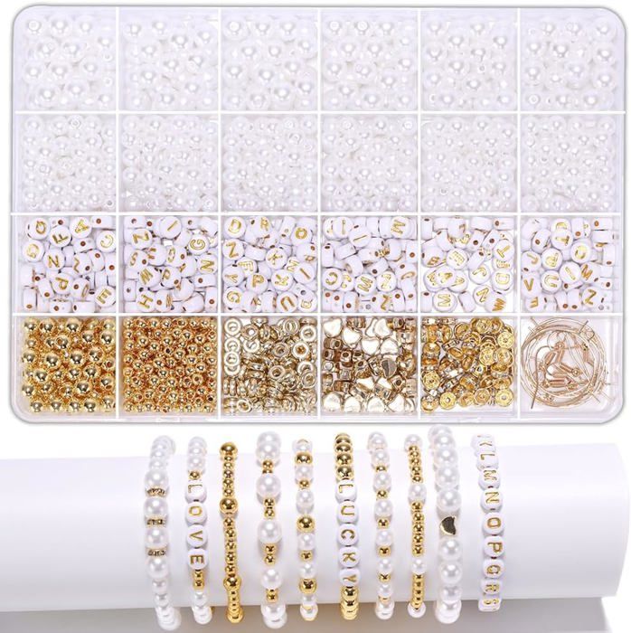 Kit de fabrication de perles pour bracelets cadeau de Noël kit de fabrication de bijoux pour adultes breloques pour bracelets p