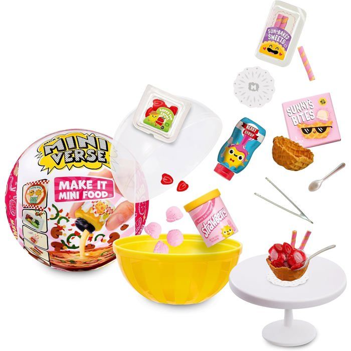 Mini Food Diner-Jeu Alimentaire DIY avec Lumière UVRépliques dIngrédientsEmballage Aveugle et Jeu en Résine-Non