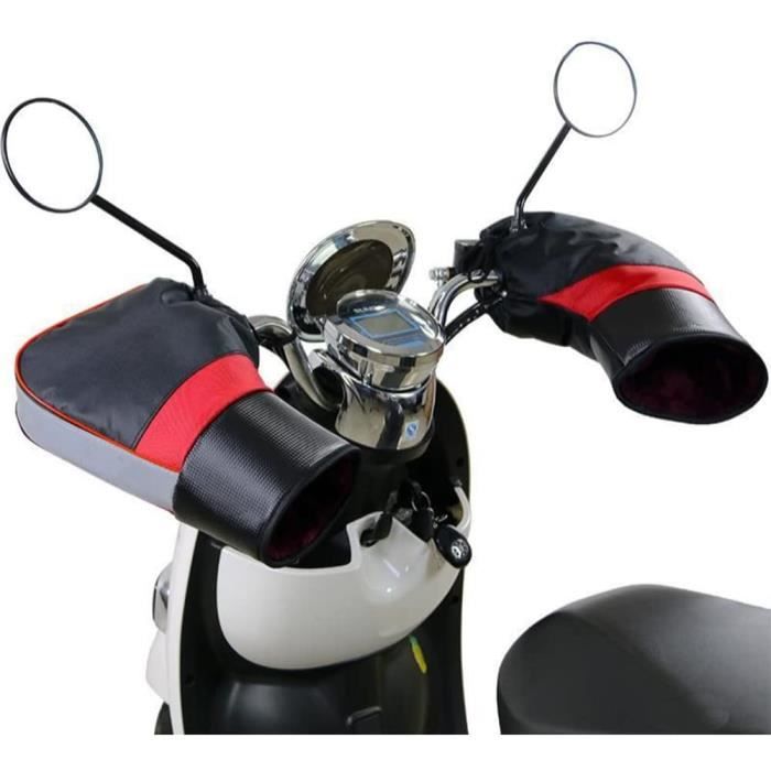 Gants Moto Hiver Automne Manchon Poignées Guidon Imperméable Anti-Vent/Froid Moufles Protection Thermique Doublure Velours Chaud