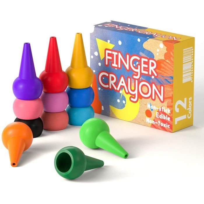 Crayons - 12couleurs - Non toxiques - Pour enfants - Lavables - Matériel comestible