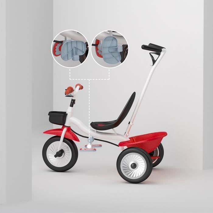 Tricycle bébé - Capacité de charge 35 kg - Pneus larges - Dossier enveloppant