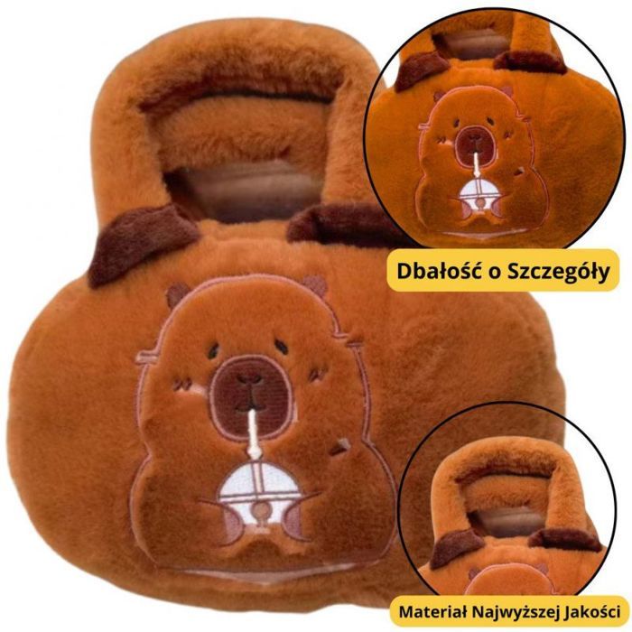 Peluche - LEANTOYS - Capybara - 20 cm - Marron - Sac en peluche avec tasse