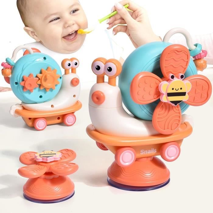 Jouet déveil - Baby Spinner - Escargot Ventouse - 6-12 Mois - Sensoriel - Bain Bébé Cadeau