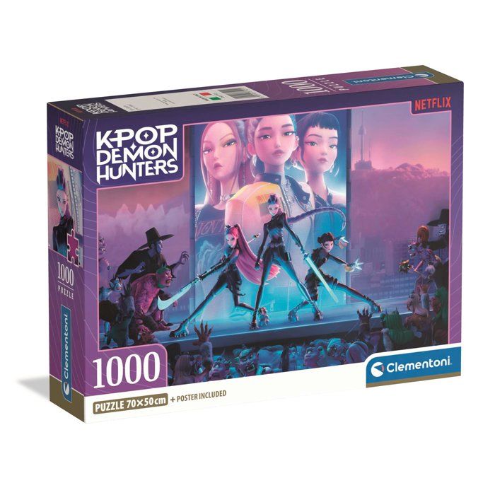 Clementoni - K-Pop Demon Hunters - Puzzle 1000 Pièces - Puzzle Adulte - Dès 14 ans - Netflix