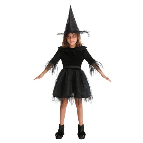 déguisement sorcière noire fille - 5/6 ans - noir - ptitclown 22011