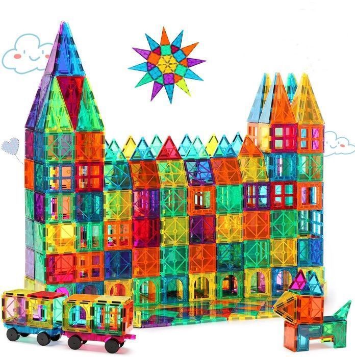 Construction Magnetique Enfant 100Pcs Blocs Construction Magnétiques Educatif Jeux Cadeaux Jouet Puzzle Enfants 3 4 5 6 7 8 9 ans
