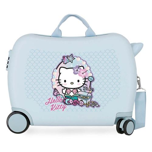 Sanrio - Valise trotteur enfant Hello Kitty "Mermaid" - 50 x 38 x 20 cm - Bleu