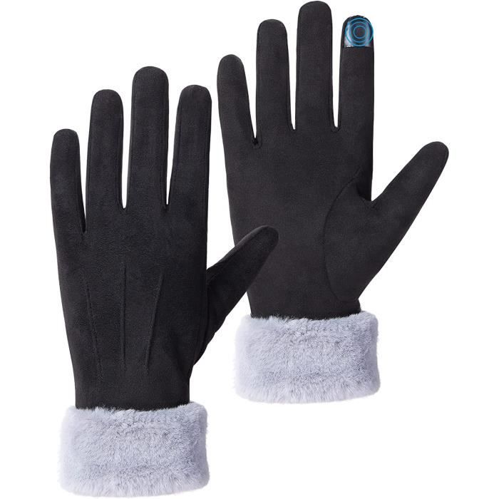 Gants Femme Hiver Gants Thermique Tactiles Anti Froid Gants Chaud Confortable pour Fille Mère Petite Amie Main