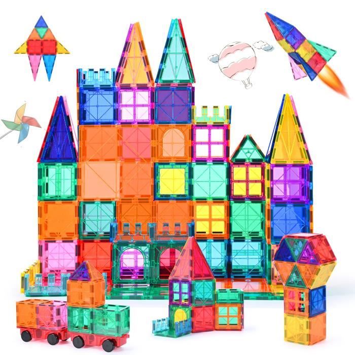 Blocs Construction Magnétiques - BLEOSAN - 128 pièces - Jouet de Construction Puzzle Magnetique