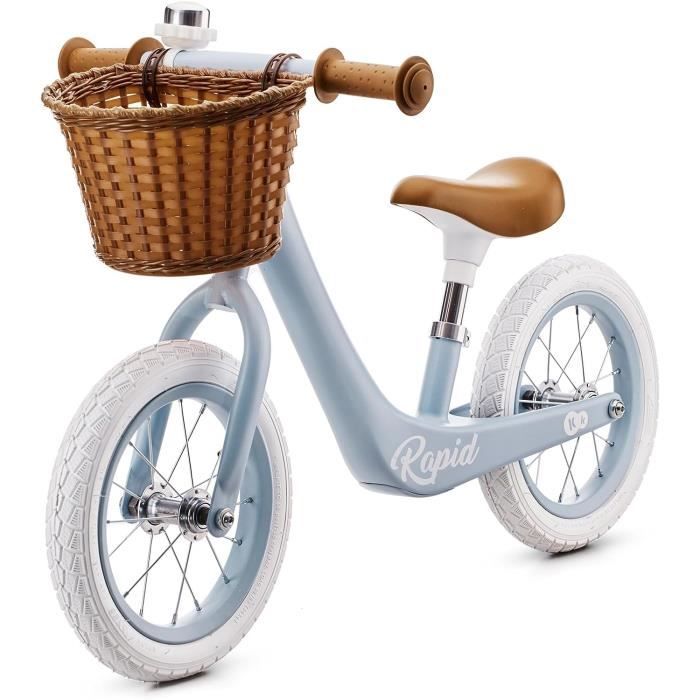 Draisienne en Métal - KINDERKRAFT - RAPID - Siège Réglable - Rétro - Pour les enfants de 3 ans à 35 kg - Bleu
