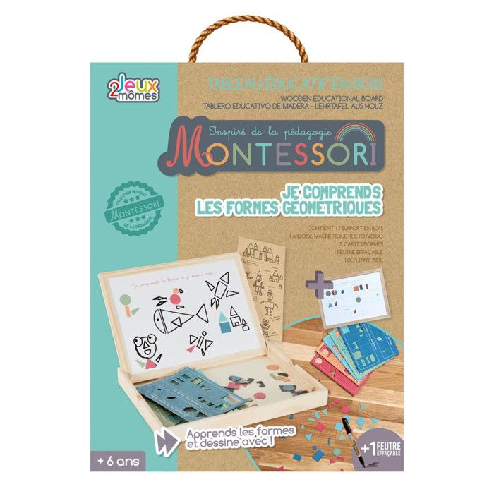 Tableau Éducatif Formes Montessori 29cm Multicolore