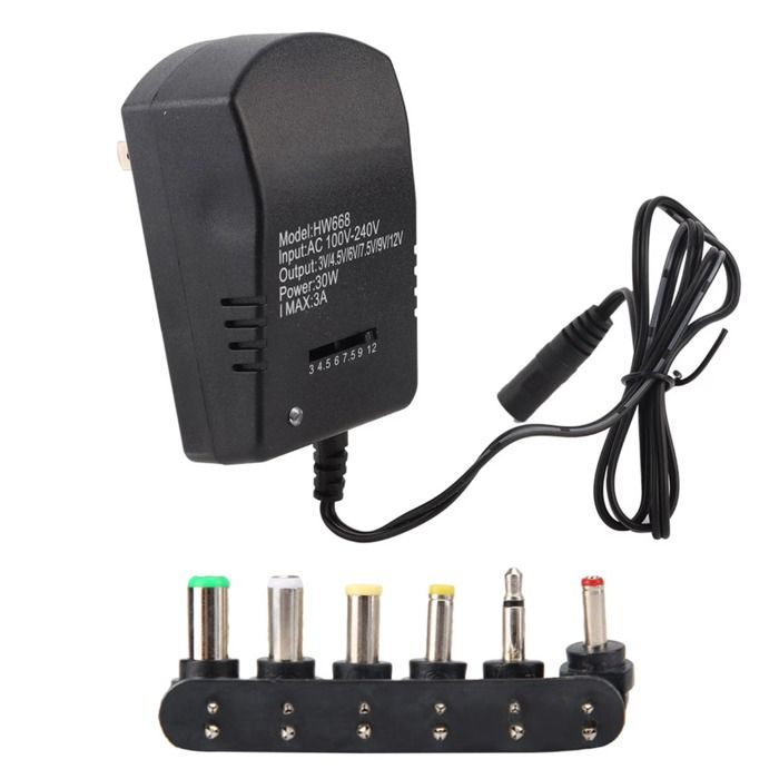 Adaptateur secteur universel 30 W 3 V/45 V/6 V/75 V/9 V/12 V à tension réglable (prise UE 220 V)