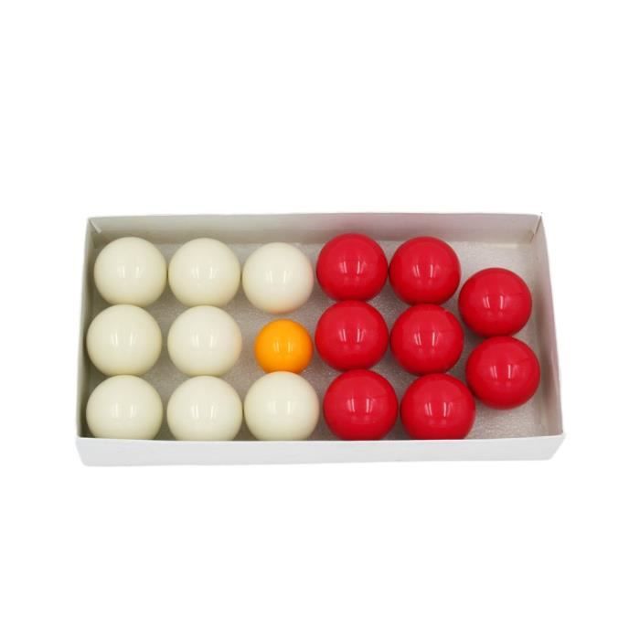 Jeu de pétanque pour billard - 2 joueurs - Billes blanches et rouges - Diamètre 47mm - Cochonnet 38mm