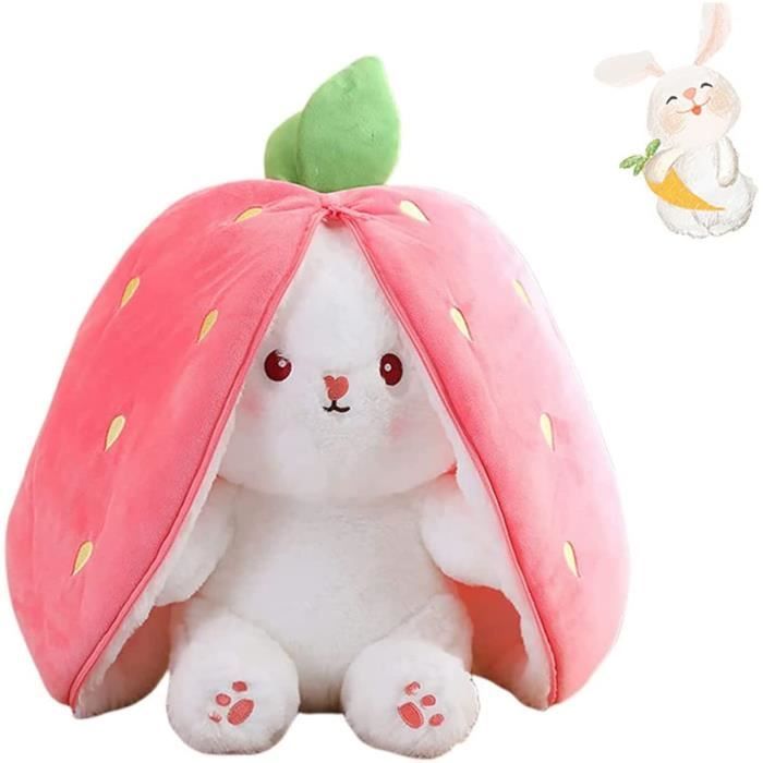 Peluche - Muppet - Lapin Fraise de Pâques - Réversible - Chiffon doux - 18 cm
