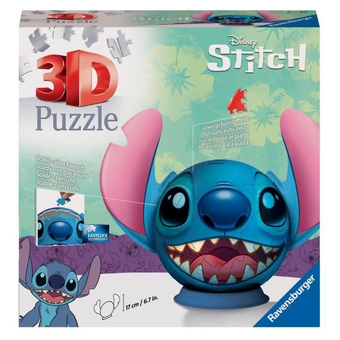 Puzzle 3D Ball Disney Stitch 72 pièces Dès 6 ans Ravensburger 11574