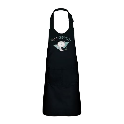 Fabulous Tablier Cuisine Enfant 2 Poches Noir Trop Chouette - Haut de gamme