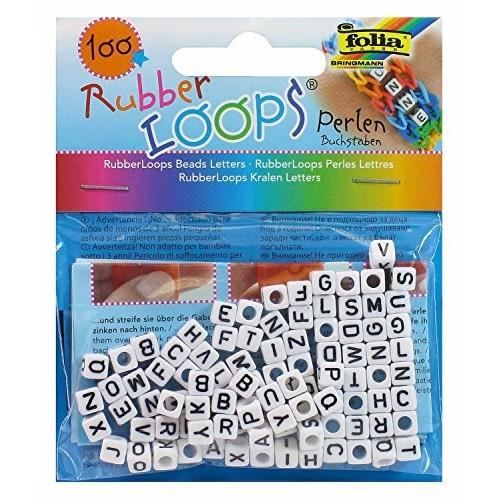 Accessoire de loisirs créatifs - FOLIA PAPER - Caoutchouc Boucles Perles - 80 pièces - Multicolore - Mixte
