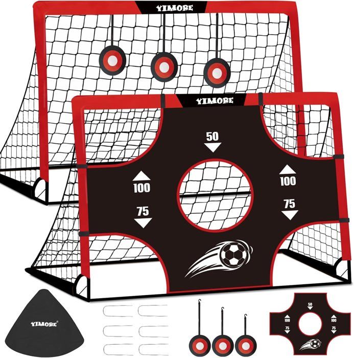 But de Football - Cage de Foot Enfant - 120x90x90cm - Portable - Avec Sac de Transport - 3 En 1
