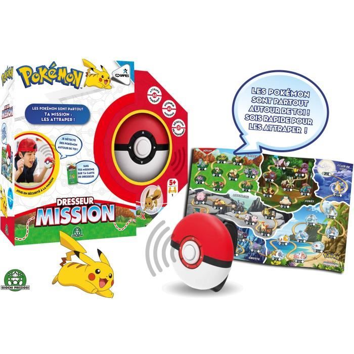Pokémon Dresseur Mission - Jeu de société - GIOCHI PREZIOSI - Capture tous les Pokémon - Jusqu’à 4 joueurs - Dès 5 ans