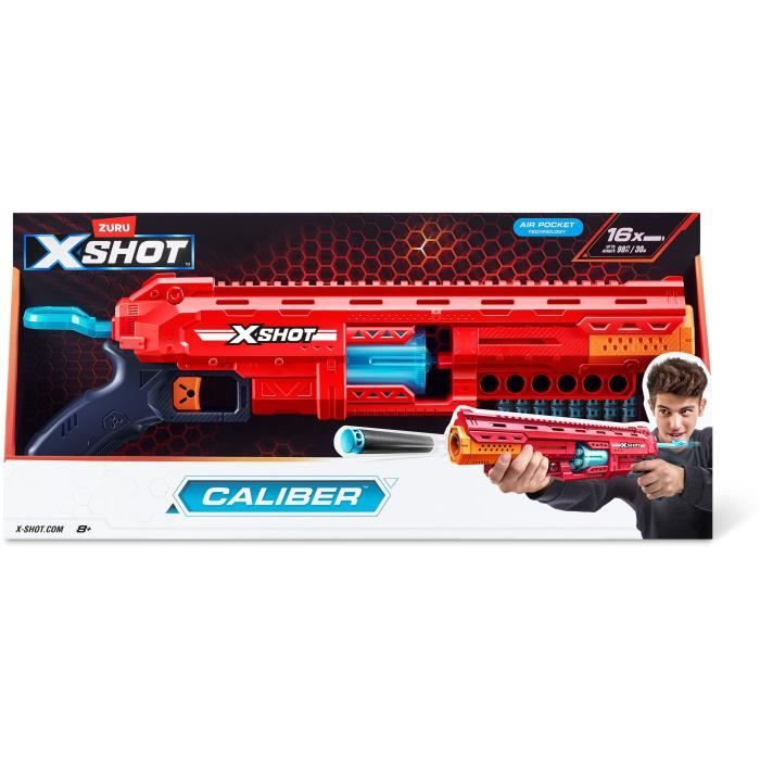 ZURU X-SHOT Caliber lanceur à barillet rotatif 16 fléchettes