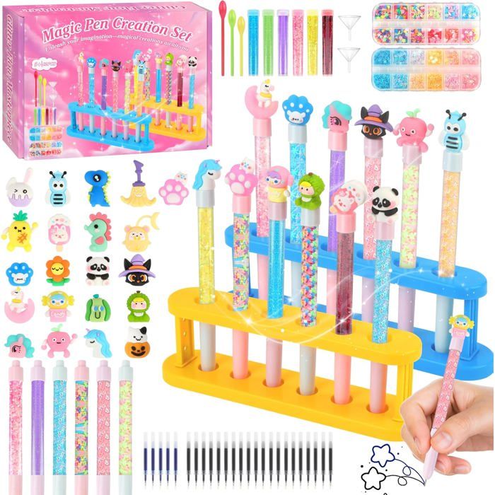 Atelier des Stylos Creatif Enfant Fabrique a Stylo avec 80 Accessoires Kits de Loisirs Créatifs Fille 5 6 7 8 Ans