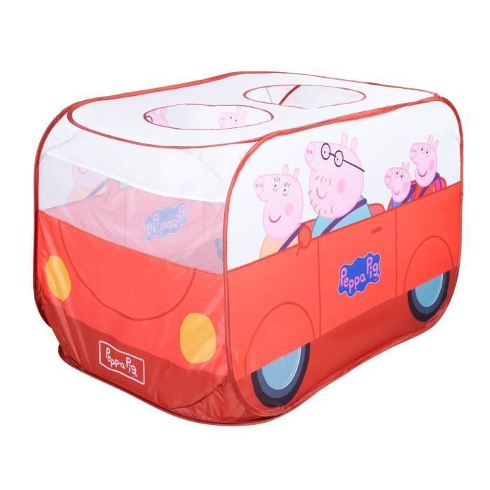 Tente de Jeu Pop Up Peppa Pig - ROBA - Forme de Voiture - Fonction Pliante - Rouge - Blanc